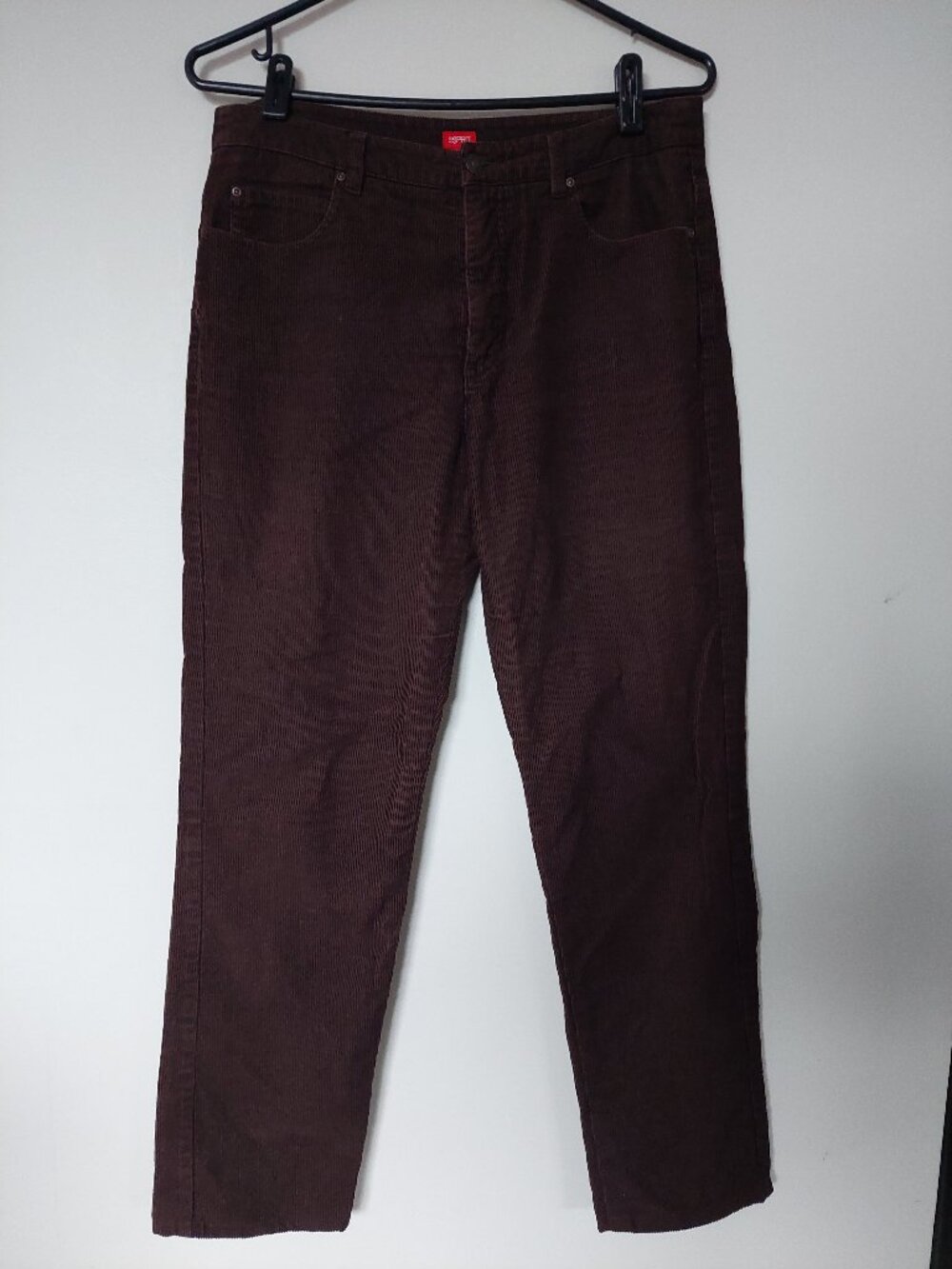 Esprit Brown Corduroy Slim-straight Fit Trousers Pants Women's Sz 10 /UK 14